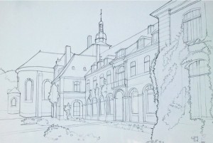 Dessin de l'Abbaye de Valloires