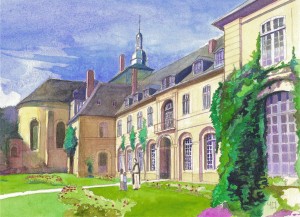 Aquarelle de l'Abbaye de Valloires